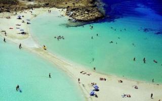 Кипр песчаный пляж пологий вход